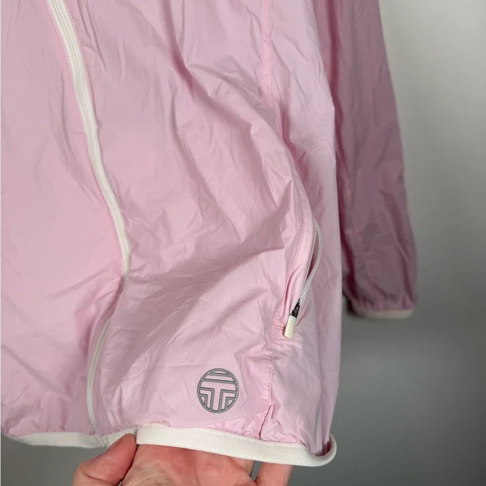 Tory Burch Sport Nylon Packable Jacket in Cotton‎ Pink with Hood